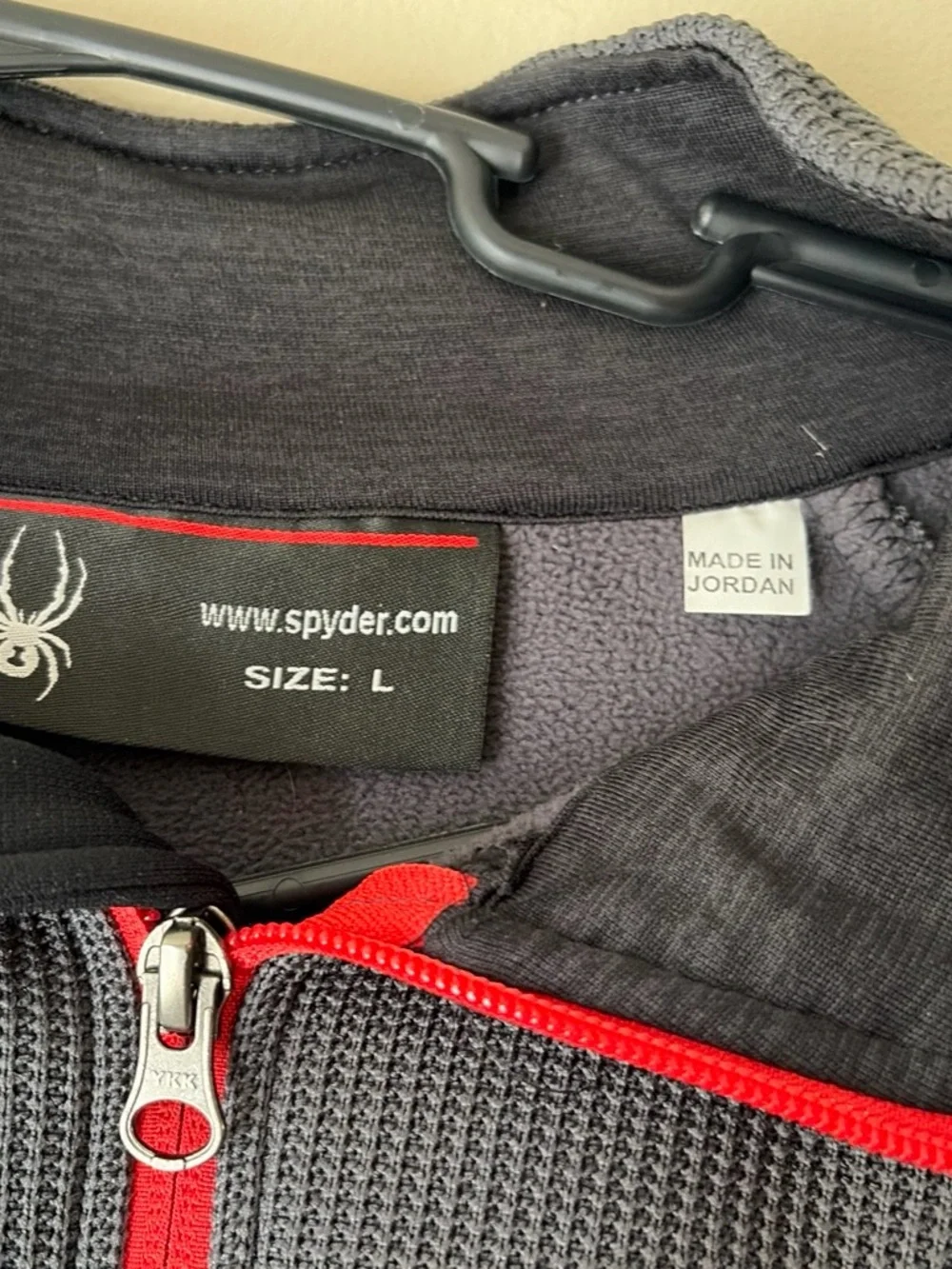 Spyder Gray, Black & Red Half-Zip Pullover